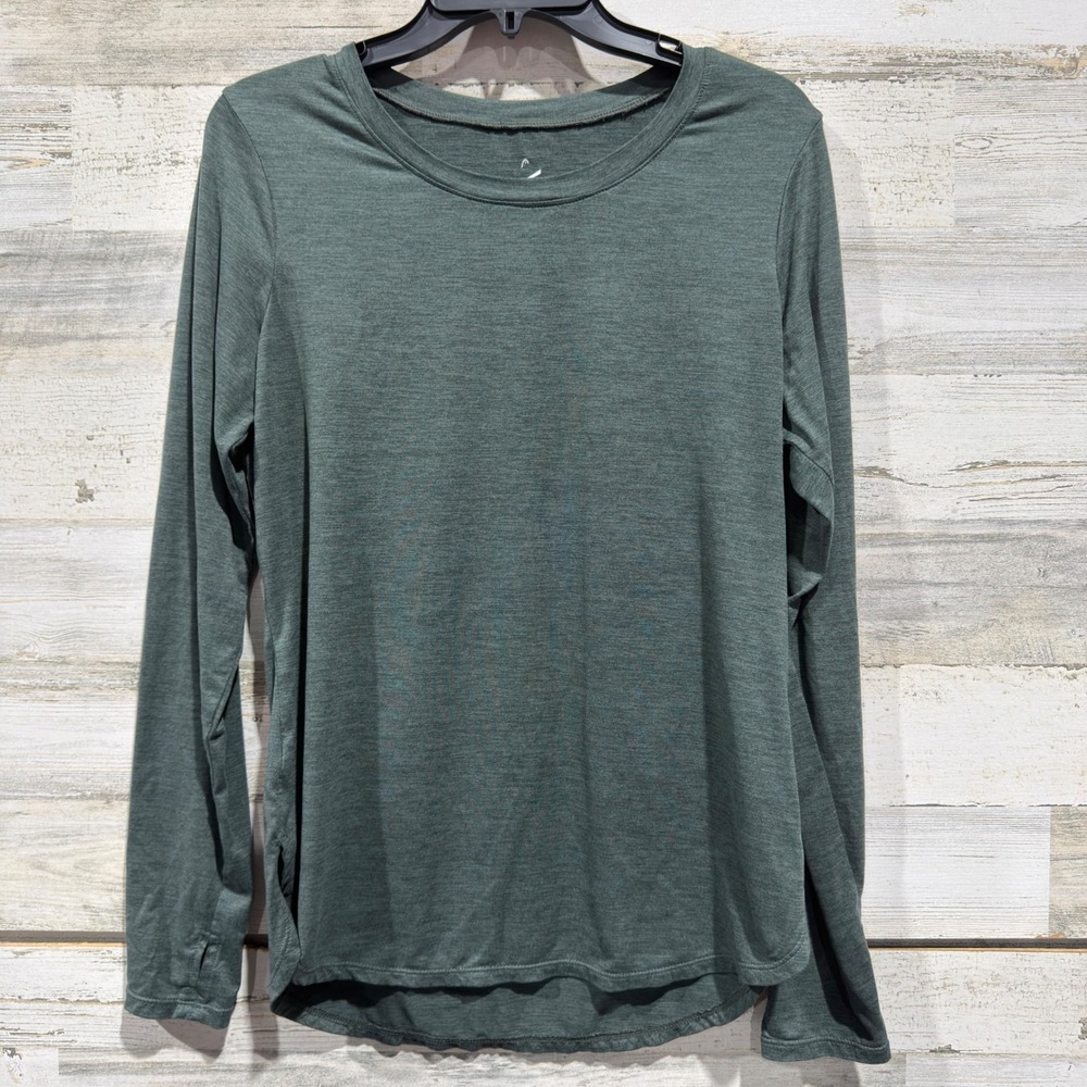 Head Long Sleeve Active Shirt Women L Green Thumbhole Athleisure *Flawed